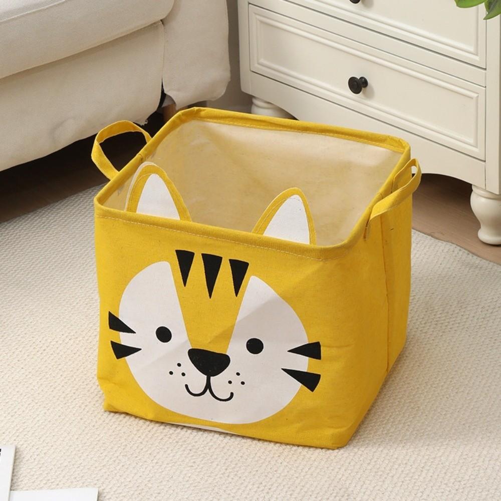 

Cute Cloth Toy Storage Box Cartoon Dustproof Dirty Clothes Basket Multifunctional Large Capacity Folding Storage Basket Home жёлтый