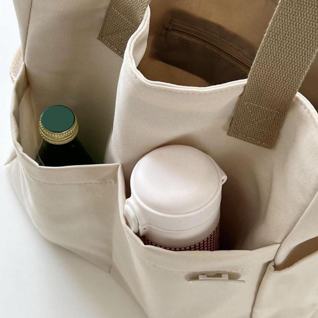 1Pc Women's Tote Bag Canvas Sewing Thread Large Capacity Advanced Sense Handbag Convenient Practical Female's Commuter Bag