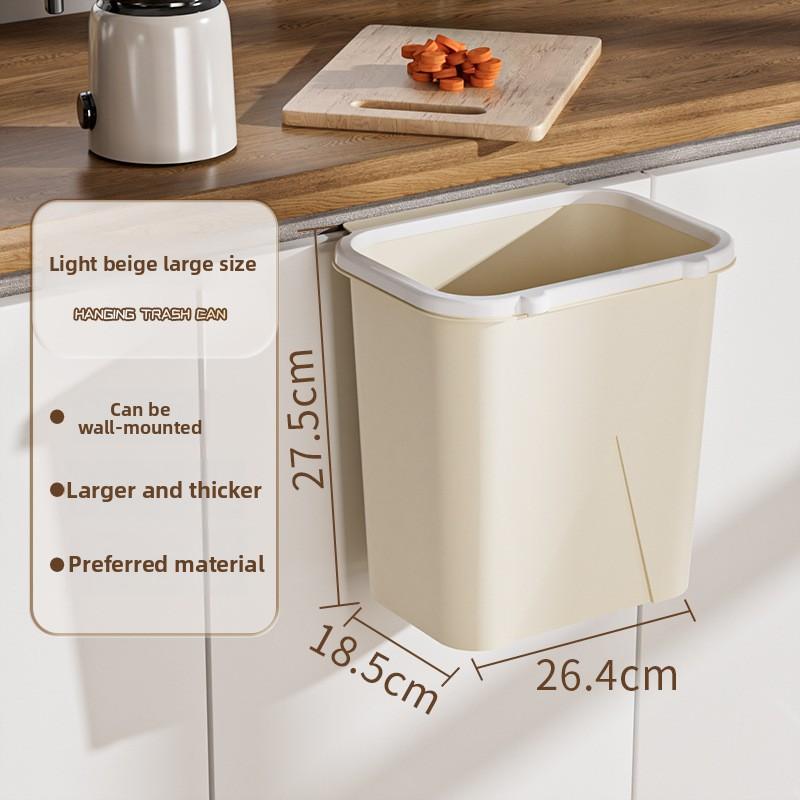 Kitchen Wall Mounted Rectangular No-Punch Household Kitchen Waste Mobile Tea Table Trash Storage Bin