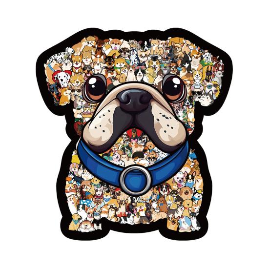 

136 шт./Набір Дерев яний пазл у формі собаки Тренування логіки Дерев яна головоломка Тварина Гра-пазл Навчальна складна іграшка-пазл Подарунок для любителів собак B