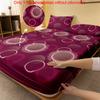 1 Simple Modern Circular Geometry Printed Matte Fitted Sheet, Bedroom Printed Bed Cover, Bedding (Excluding Pillowcases)