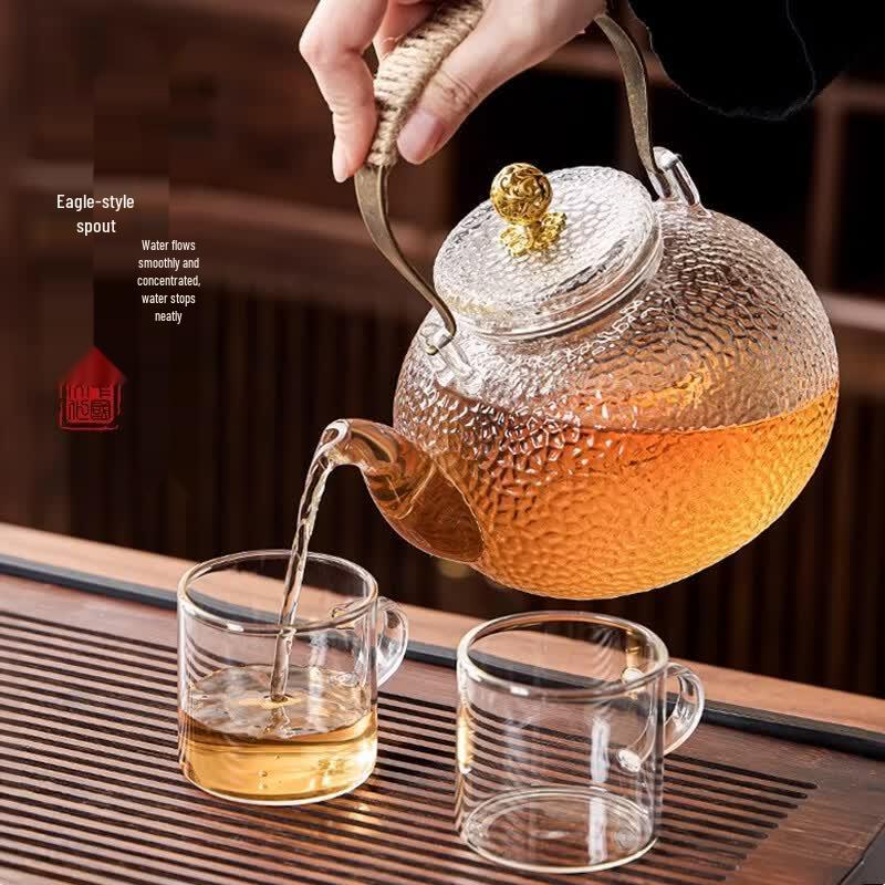 Haofeng Japanese Style Glass Tea Pot for Stove Brewing