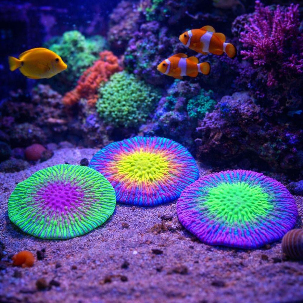 Realistic Silicone Coral Plant Fluorescence Colorful Luminous Coral Non-Toxic Artificial Plant Underwater World