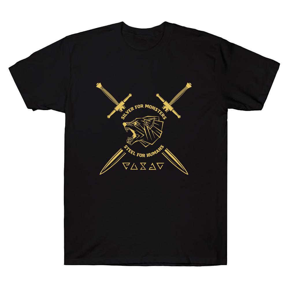 

The Witcher Cotton T Shirt Gamer Gift Tees Angry Wolf Graphic Print Clothing Women Men Fashion Oversized Top O-neck Y2K T-shirts XS чёрный