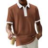 Men's Golf Short Sleeve Shirts Quarter-Zip Casual Lightweight Color Block Shirt