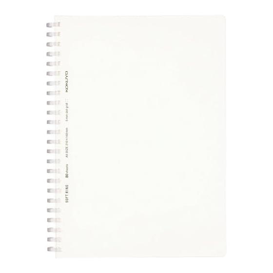 KOKUYO Note Мягкий блокнот на кольце, прозрачный, 80 листов, формат А5, в точку, в линейку, прозрачный, S-SV538WT-T