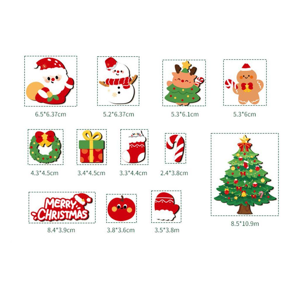 12Pcs Christmas Tree Magnetic Stickers Santa Claus Refrigerator Magnets  Holiday Gifts