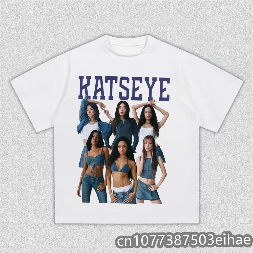 Unisex Beautiful Chaos 2026 K Pop Katseye Tour Casual Loose Cotton Print TShirt Fashion Tee for Fans Gift