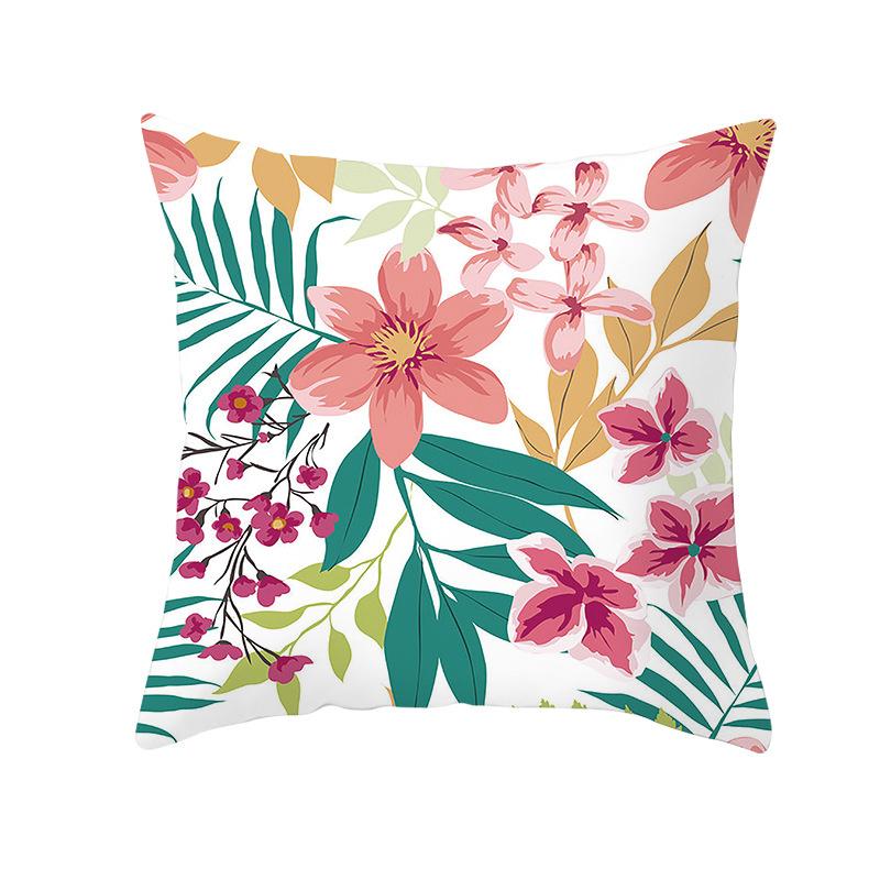 Autumn Maple Leaf Fresh Printing Pattern Polyester Cushion Cover for Home Living Room Sofa Bedroom Decoration Pillow Cover