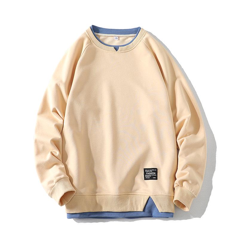 Herren Layer-Look Rundhals-Sweatshirt: Trendiges, vielseitiges Langarm-Oberteil für Frühling und Herbst