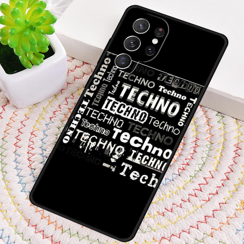 Love Techno Music Quotes soft Silicone Phone Case For Samsung Galaxy note 10 pro S26 S25 S24 S23 S22 S21 Plus Ultra Capa Cover