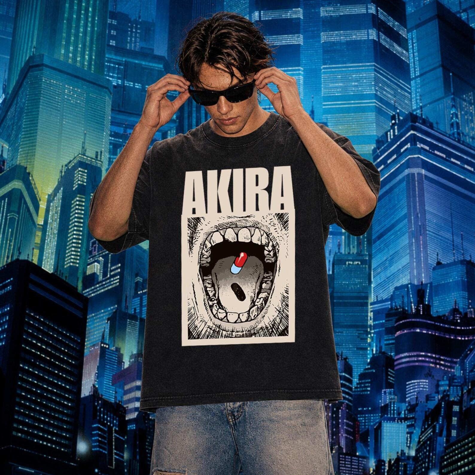 Akira Inspired Vintage Wash T-Shirt, Anime Streetwear Tee, Manga Graphic Shirt, Oversized Cyberpunk Retro Future S