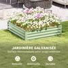 Raised Garden Bed, Galvanized Steel, 120 x 120 x 30 cm, Light Green