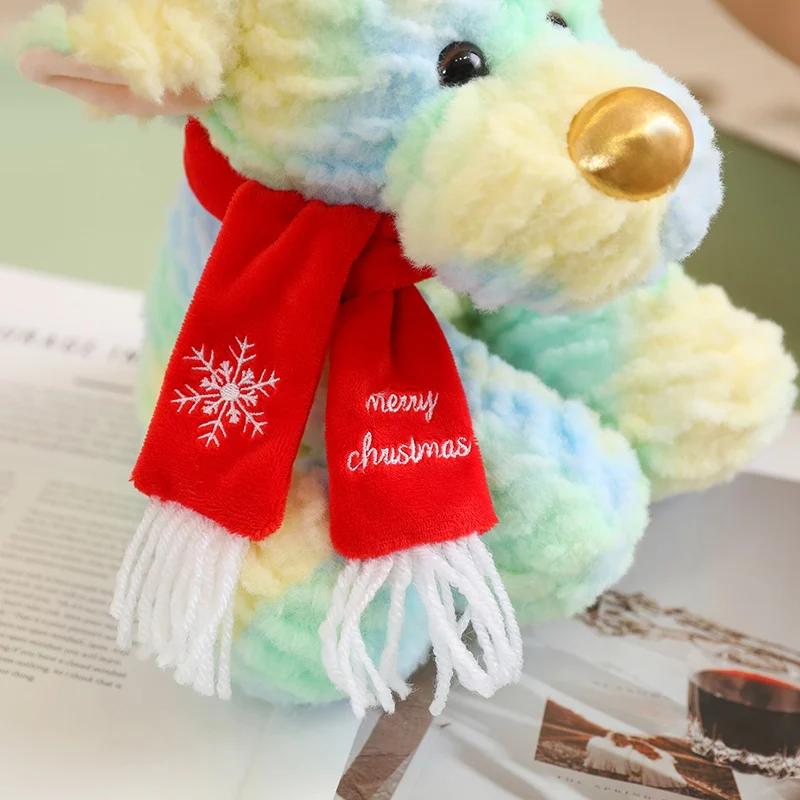 Lovely Cartoon Christmas Scarf Deer Soft Stuffed Simulation Elk Doll Plush Toy Decoration Girl Boy Birthday Christmas Best Gift