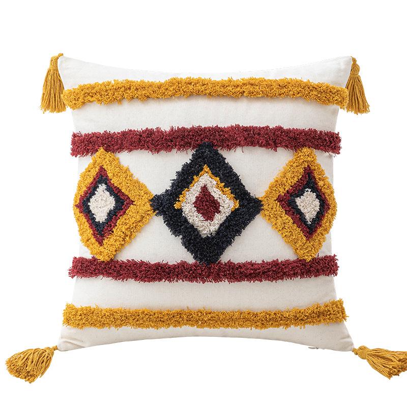 45x45cm Housse de coussin décorative Bohème Café pour Canapé de Salon Housse de Coussin Fenêtre Décoration de Maison Housse de Coussin