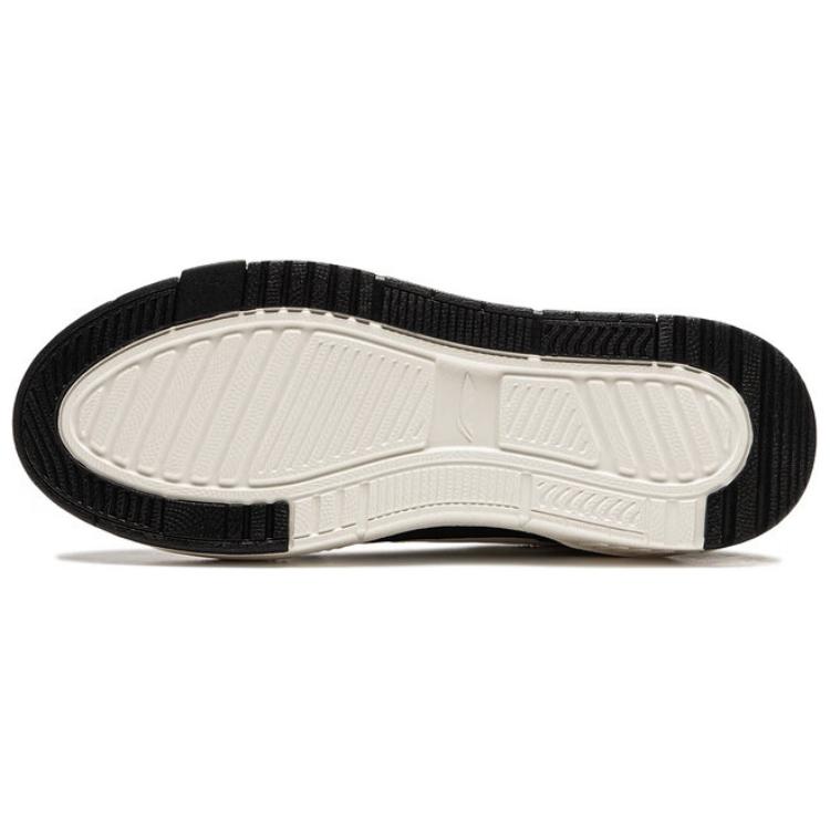 New LiNing Common 80s Anti Slip Wear Resistant Low Top Skateboard Shoes Women's White Black AGCU158-3