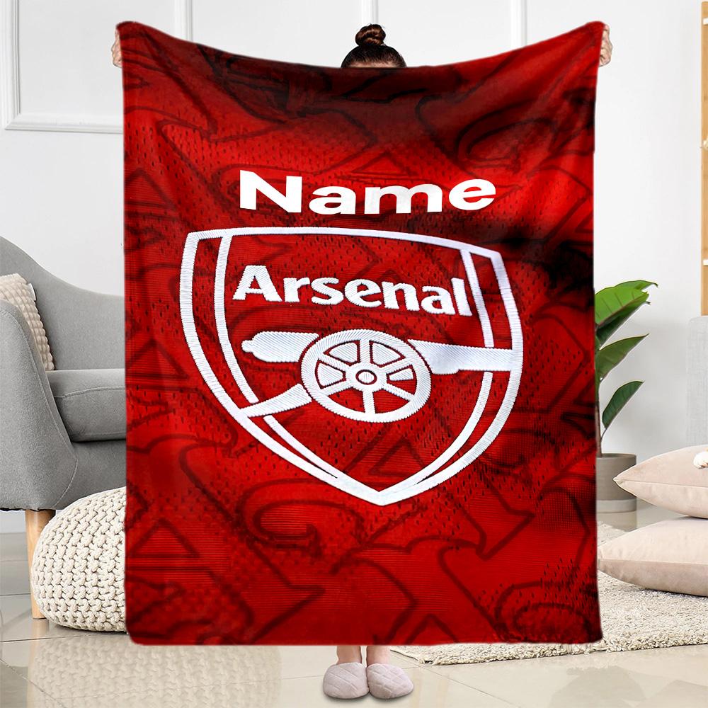 Arsenal Fan Art Personalized Text Blanket Gift Personalized Blanket Ultra-Soft Throw For Home Decor Office Bedding Seaside Four Seasons Universal