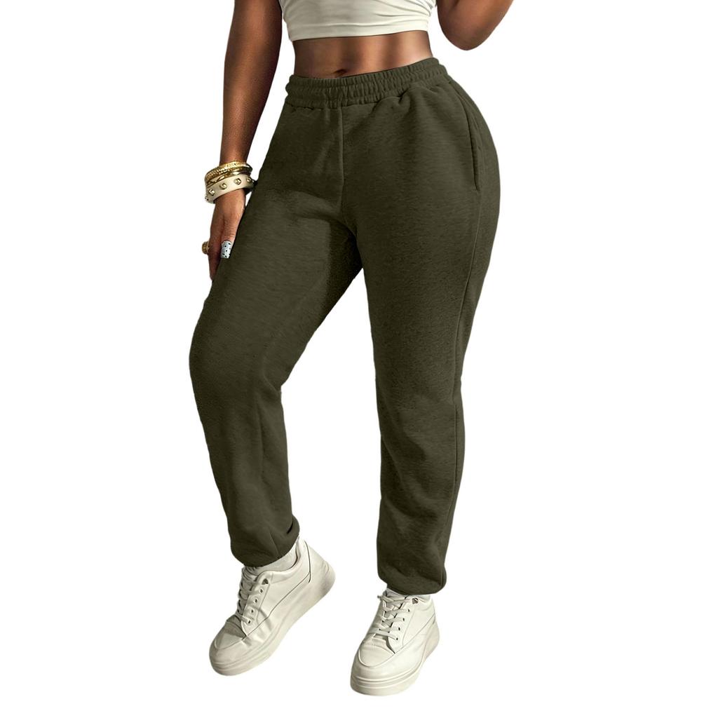 Pantaloni della tuta colorati da donna con elastico in vita e tasche per abbigliamento casual