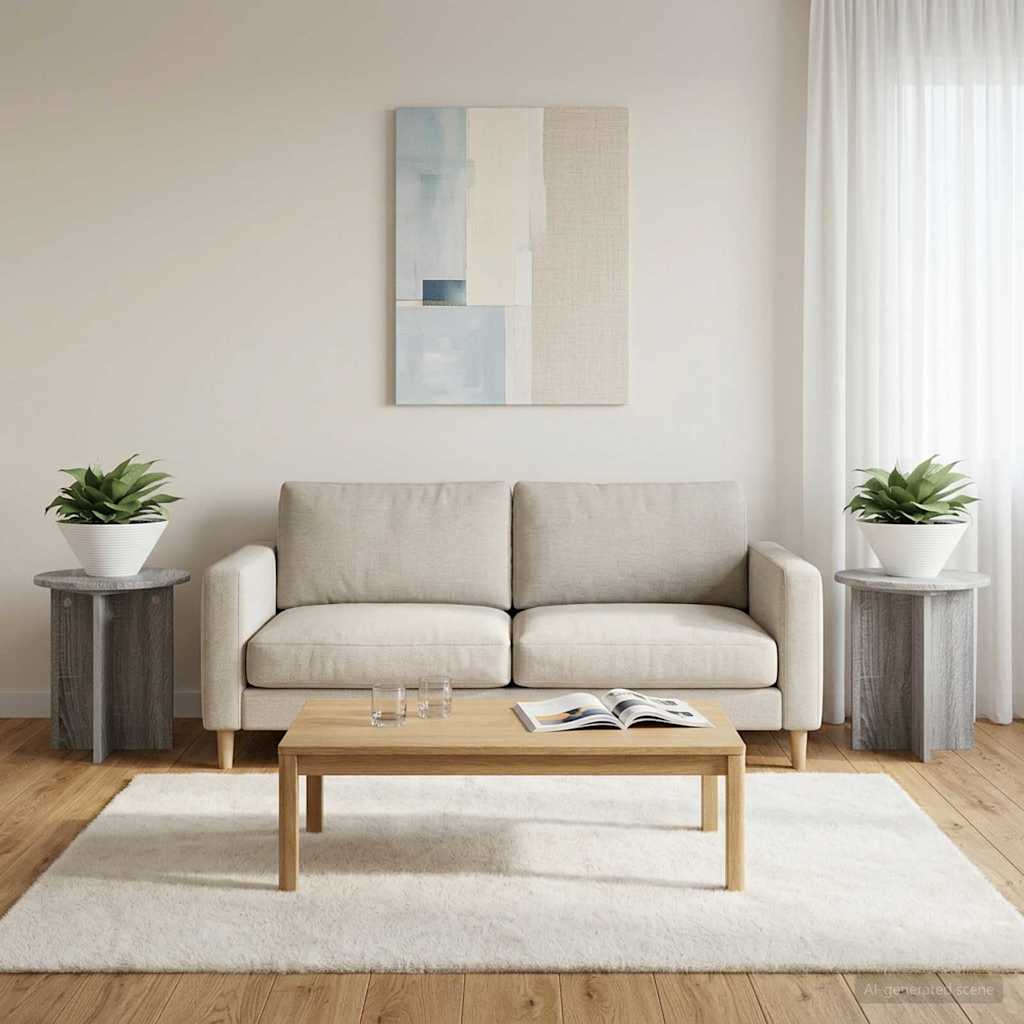 Plant Stand 2 pcs Grey Sonoma 40 x 40 x 40 cm