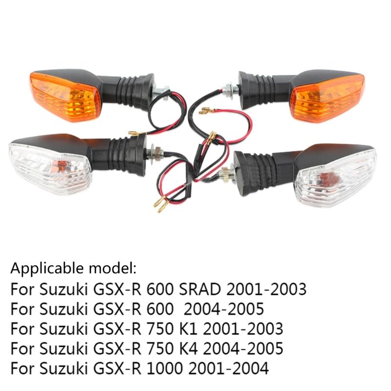 Motorcycle LED Lights with Clear Lenses Turn Signal Blinker Running Light for GSX-R 600/750/1000 K1 K4,1 Pair