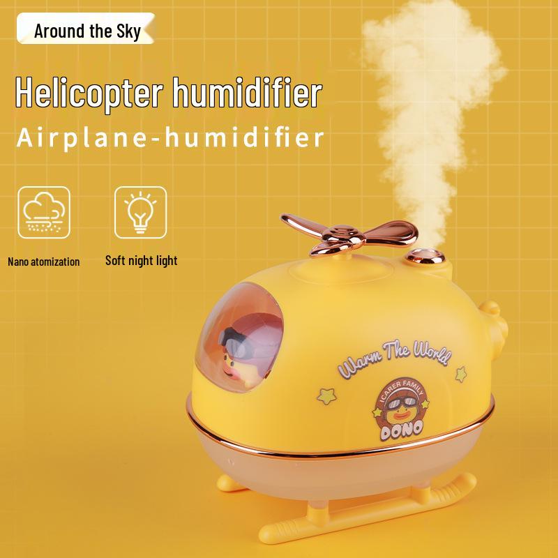 Helicopter-Shaped Desktop Humidifier: Large Mist Volume Mini Air Aromatherapy Purifier for Pets and Home