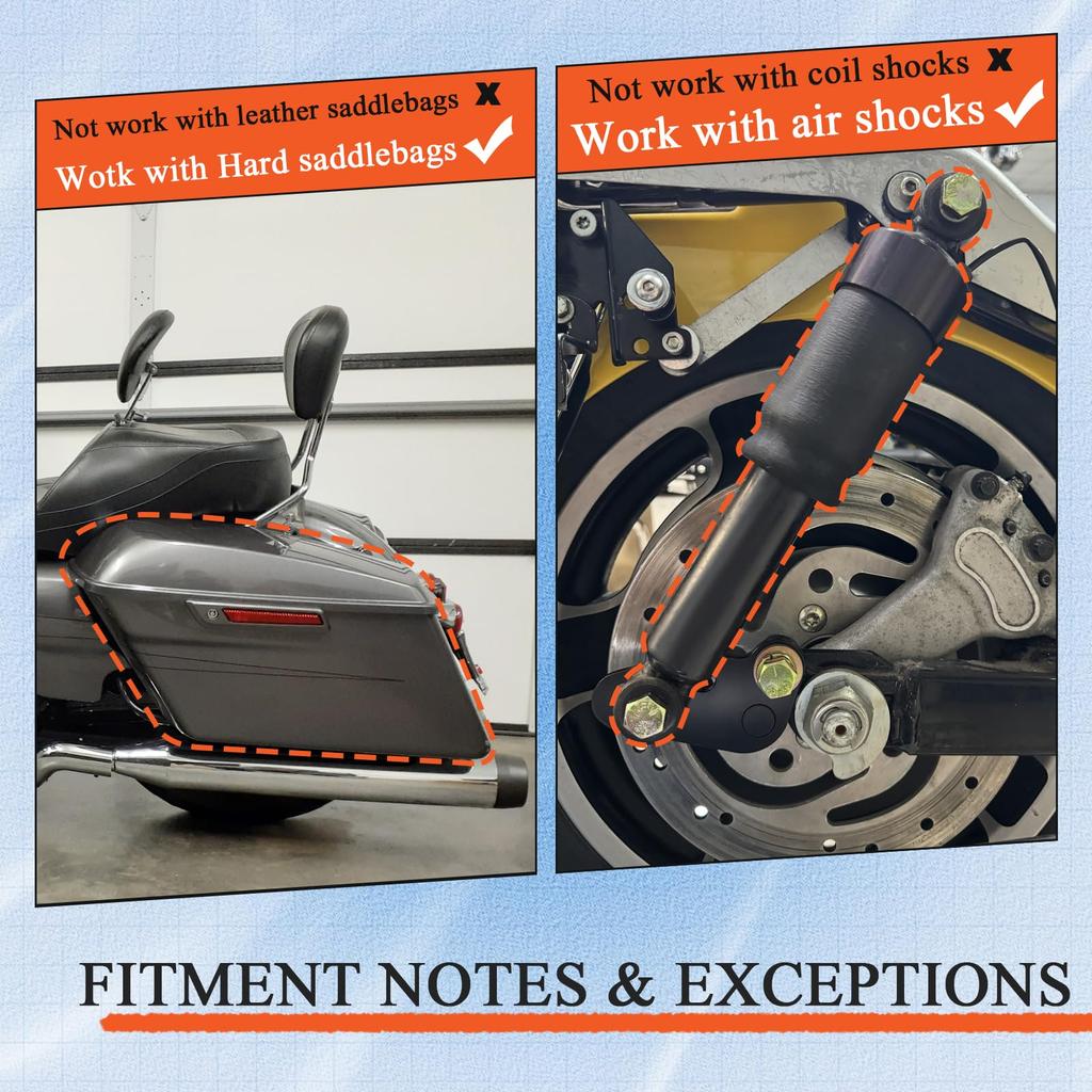 FOVPLUE 1" 2" 3" Rear Adjustable Lower Kit for Harley Touring 2002-2016 (with Air