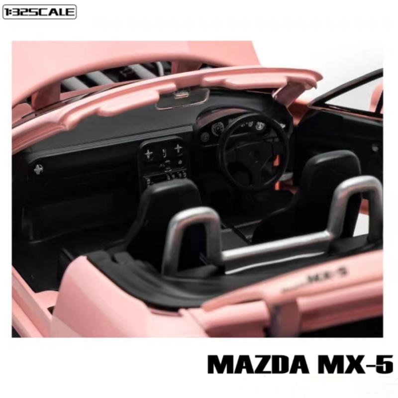 1/32 Mazda Miata MX5 Alloy Scale Car Model Diecast Miniature Car Toy Vehicle Sound and Light Collection Children's Toy Gift