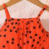 Girls' Heart Print Cami Romper with Matching Bag