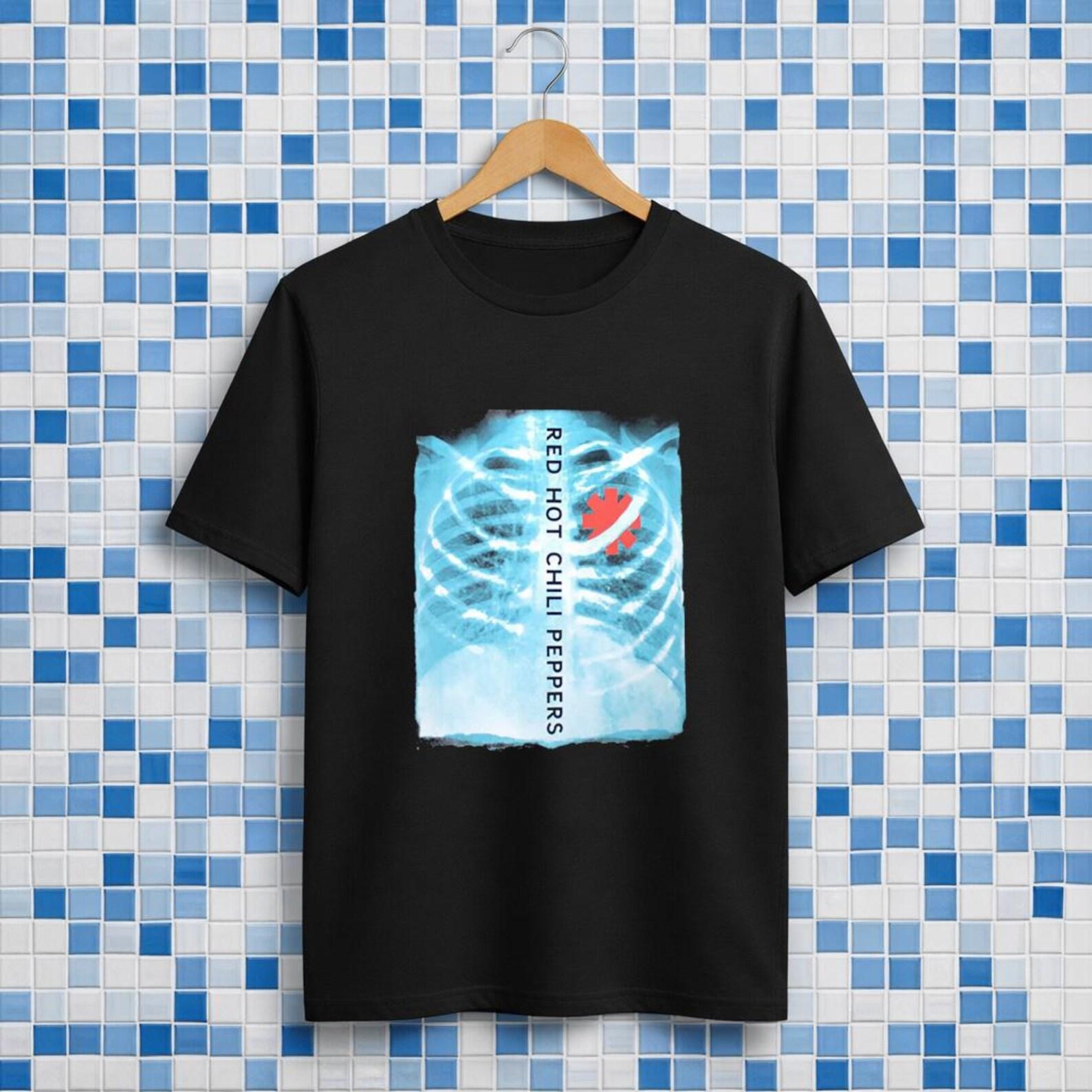 Red Hot Chilli Pepper X Ray Oversized Boxy Tee Vintage Premium Ultra Cotton Black T-Shirt M