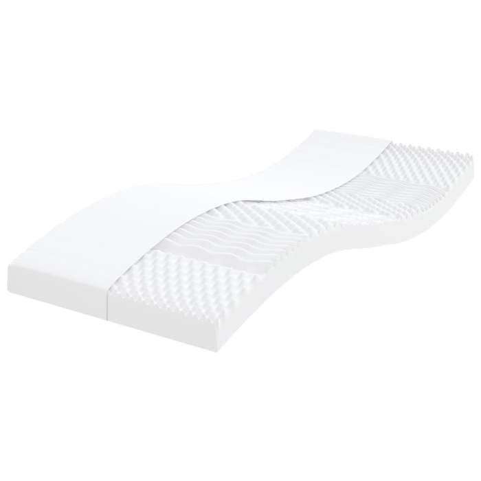 VidaXL Matelas en mousse blanc 80x200 cm 7 zones dureté 20 ILD,matelas de lit,matelas rafraîchissant,matelas souple,356349