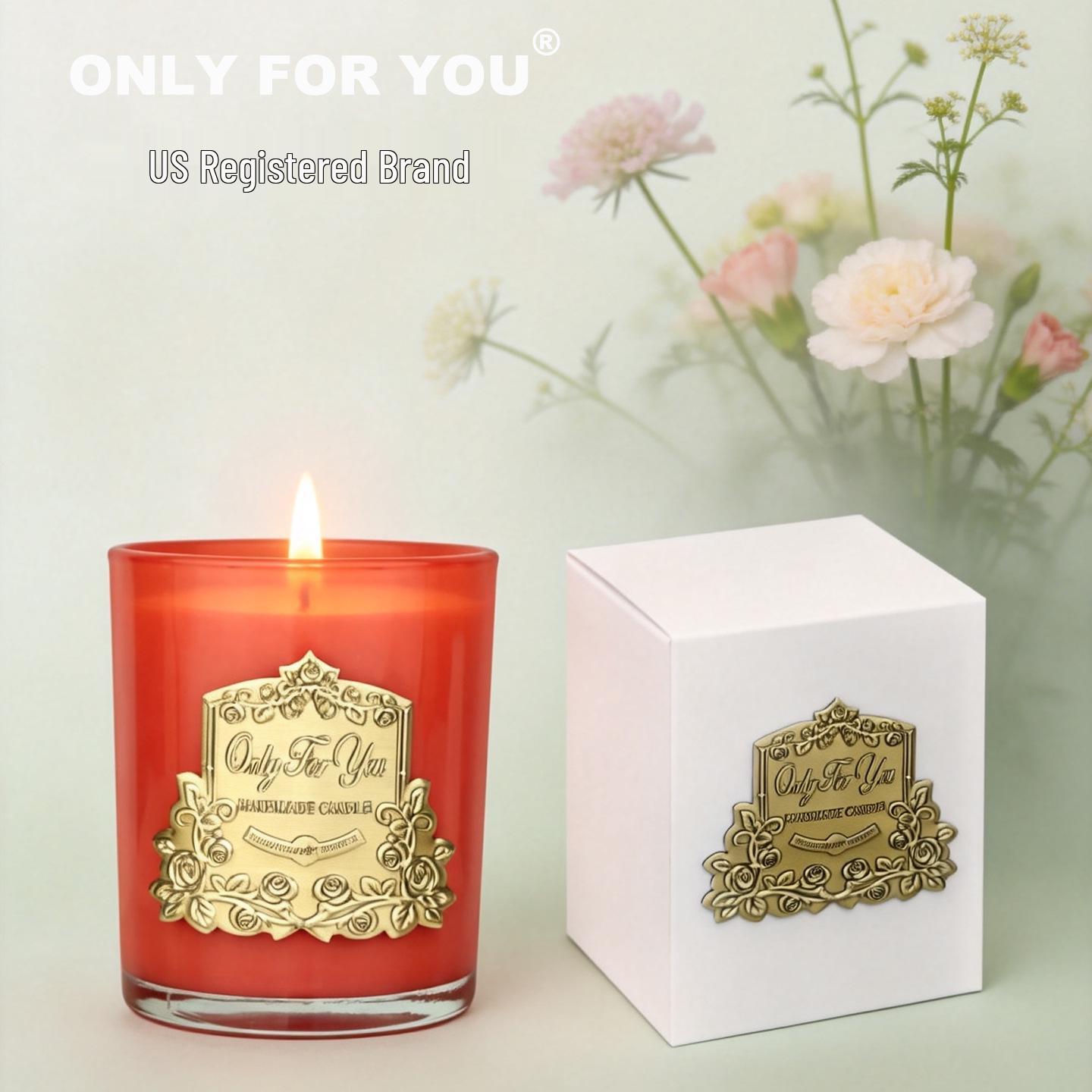 Multi-color Metal Nameplate Glass Candlestick for Aromatherapy and Essential Oil - US Registered Brand
