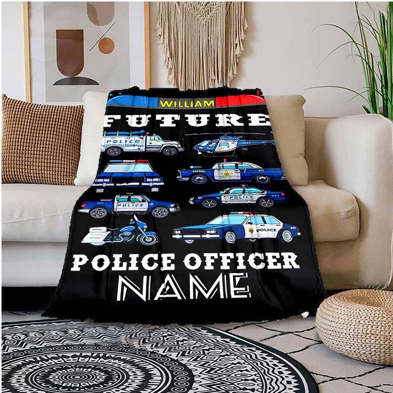 Police Officer'S Transportation Customize Your Name Blanket Used For Chair Office Sofa Bed Camping Soft And Warm Giving Friends And Relatives Birthday