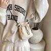 Minimalist Sports Style Mobile Bag for Women 2026 New Drawstring Canvas Small Bag Versatile Mini Crossbody Bag Coin Purse