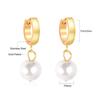 Vintage Fashion Imitation Pearl Clip-On Earrings Niche Design Stainless Steel Women's Hoops Elegant High-End Party Jewelry