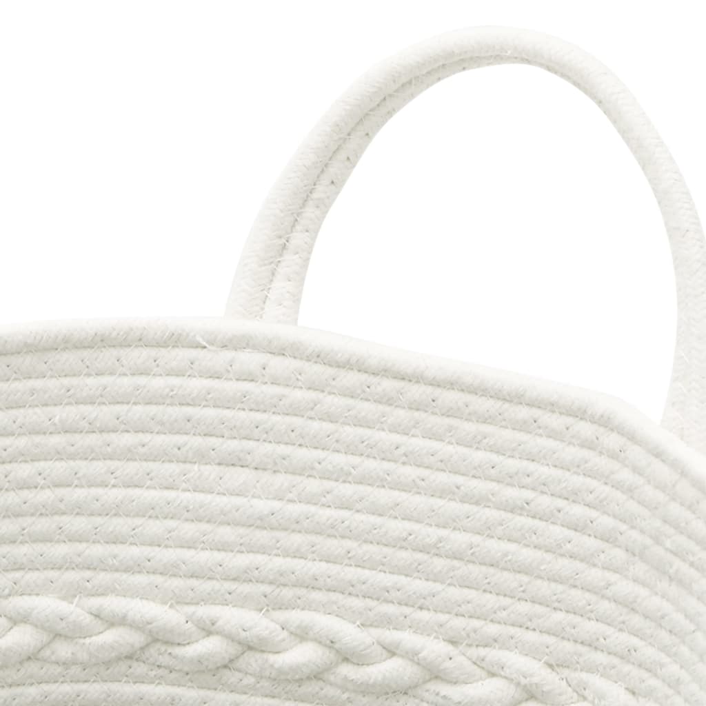 Vidaxl Storage Basket, Brown-White, Ø43X38 Cm, Cotton