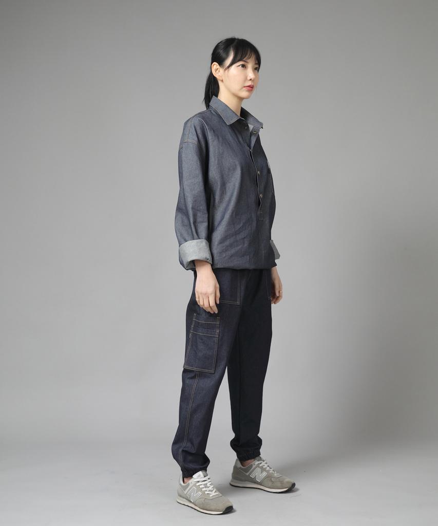 Seinteukeulu Wrinkle Pocket Anorak Shirt Wpa-413 Denim Light Indigo