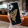 For iPhone 16 Plus Case Butterfly Kickstand TPU+PC Drop-Proof Phone Cover