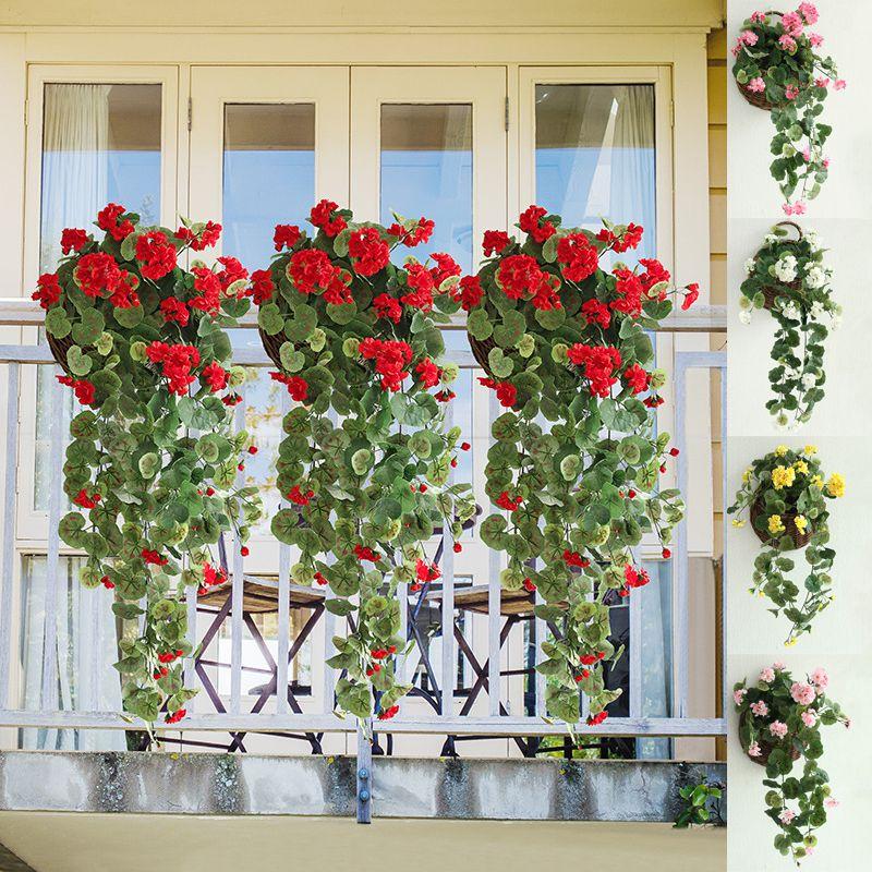 Artificial Begonia 75cm Hydrangea Flower Fake Vine Plant  Home Decor Wall
