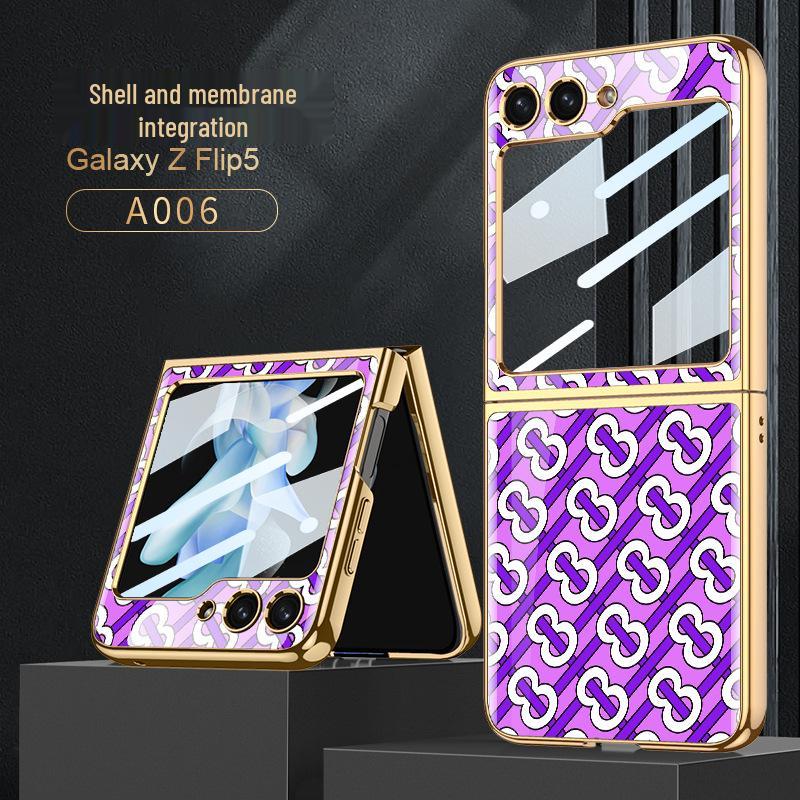 Samsung Galaxy Z Flip 5 Anti-Drop Luxury Glass Case - Full Coverage
