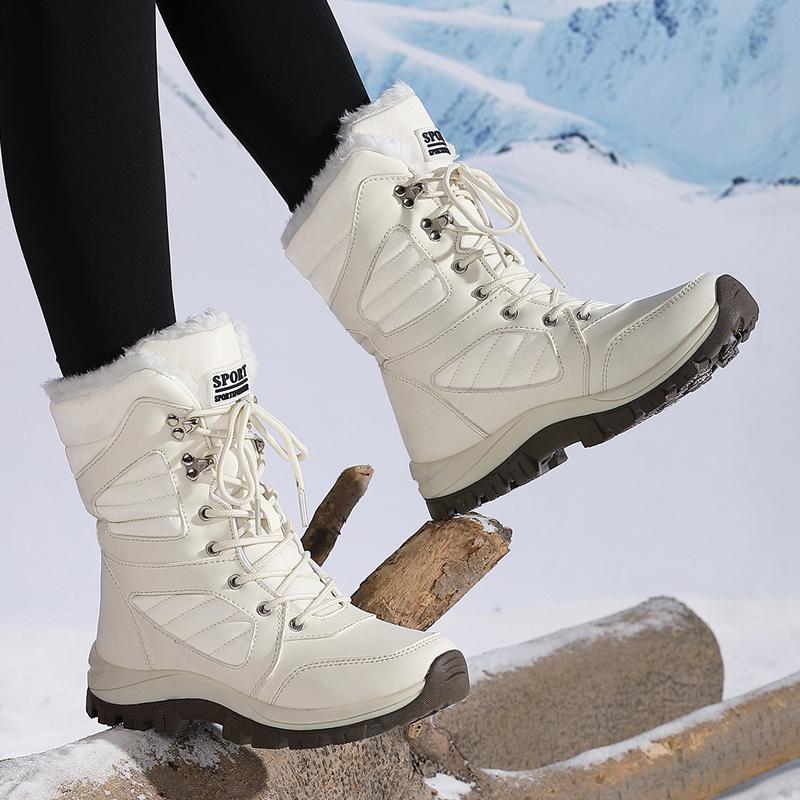 Stivali da Neve Invernali da Donna Stivaletti Impermeabili Alti Stivali da Neve Caldi Spessi da Donna per Escursioni Stivali da Neve all'Aperto Scarpe in Cotone Sneakers
