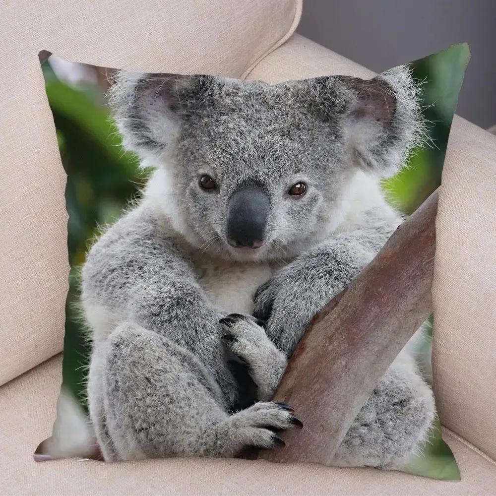 Cute Australian Koala Pillowcase Modern Home Bedroom Living Room Sofa Cushion Cover X Peach Skin Pillowcase