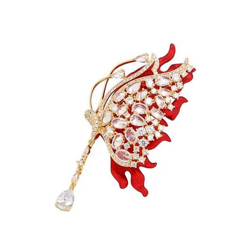 Elegant Vintage Butterfly Brooch With Rhinestones Accent For Women Fashion Animal Badge Wedding Party Accessory