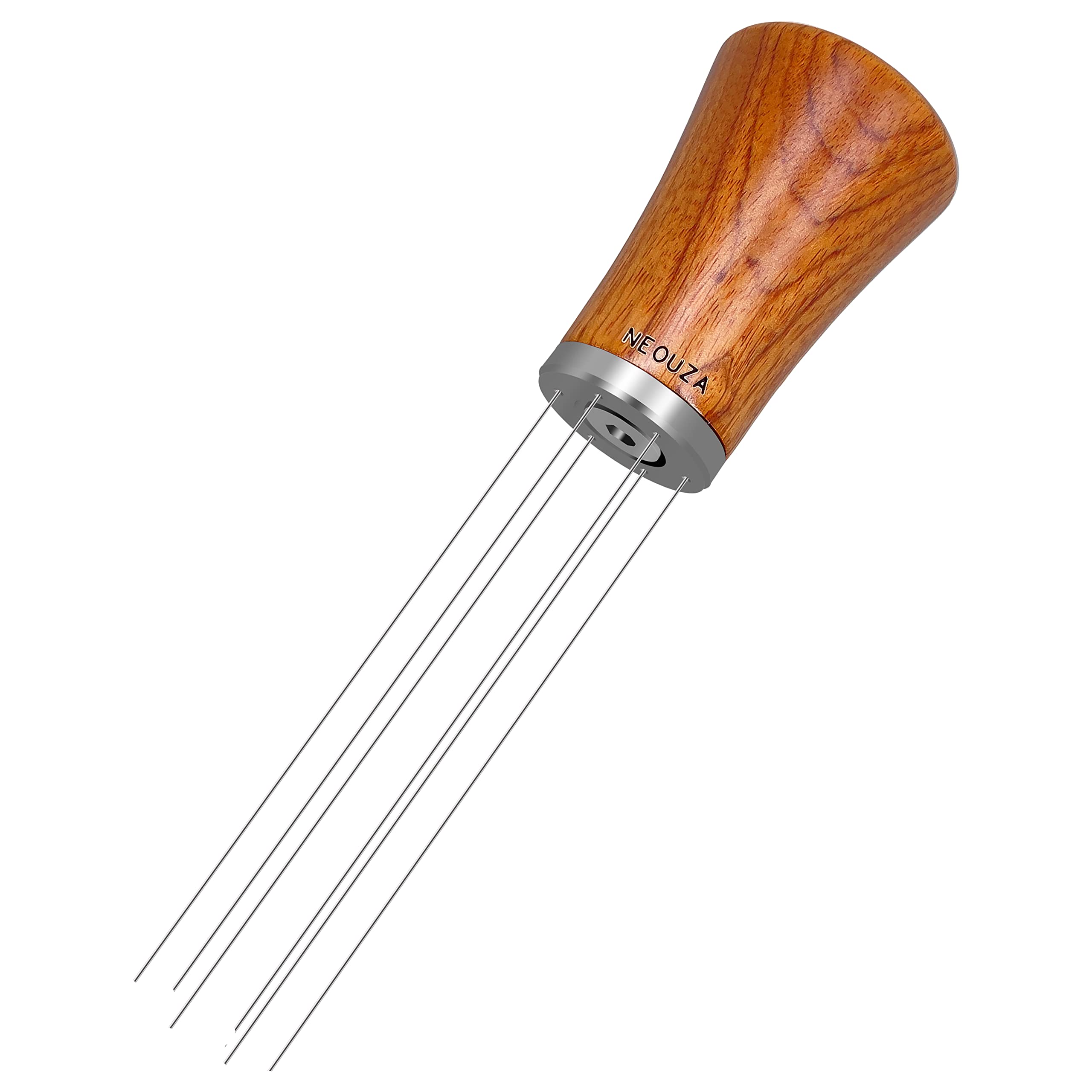 

NEOUZA Espresso Muddler with Wooden Handle, 0.4mm Stainless Steel 6-Needle, and WDT Tool Accessories