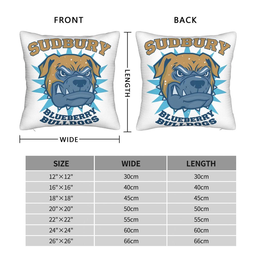 Pillow Case Film Fans Sudbury Blueberry Bulldogs Design Pillow Cover For Sofa Couch Bed Living Room Vintage Pillowcases