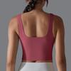 New Naked One Piece Fixed Cup Yoga Clothing For Women, Sleeveless Short Sports Underwear, Wide Shoulder Strap Yoga Tank Top
