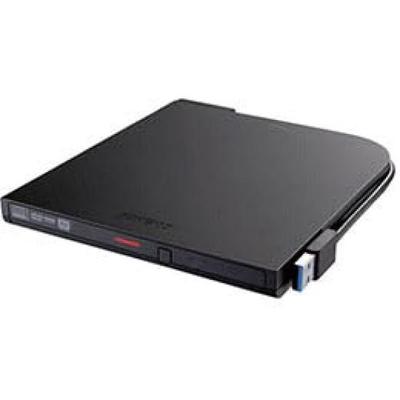 BUFFALO USB 3.2 (Gen1) Compatible Portable DVD Drive with Writing Software Included, Black DVSM-PTCV8U3-BKB