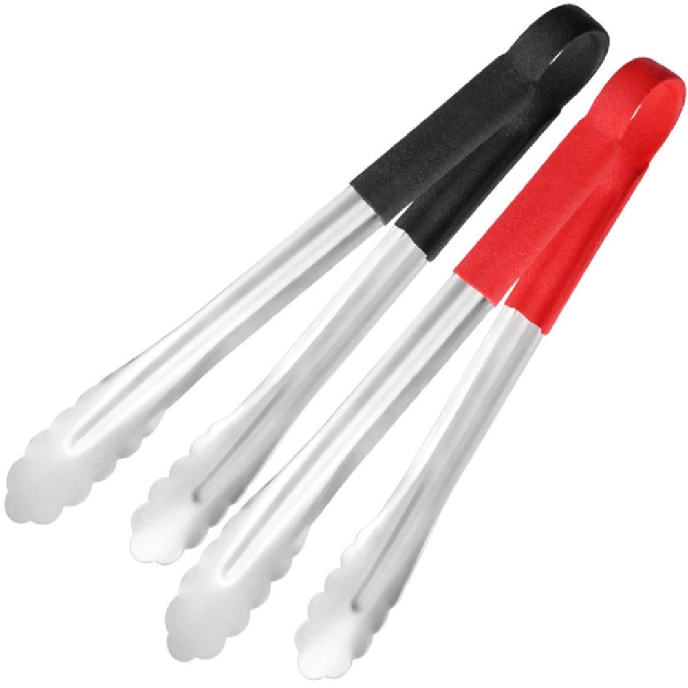 

Non-slip Kitchen Food Tongs Thickened Grill Tongs New BBQ Steak Clip Camp Cooking Supplies Red- 9inch