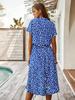 Vestido Midi de Manga Corta de Lunares Europeo y Americano - Moda de Verano 2025 para Mujer