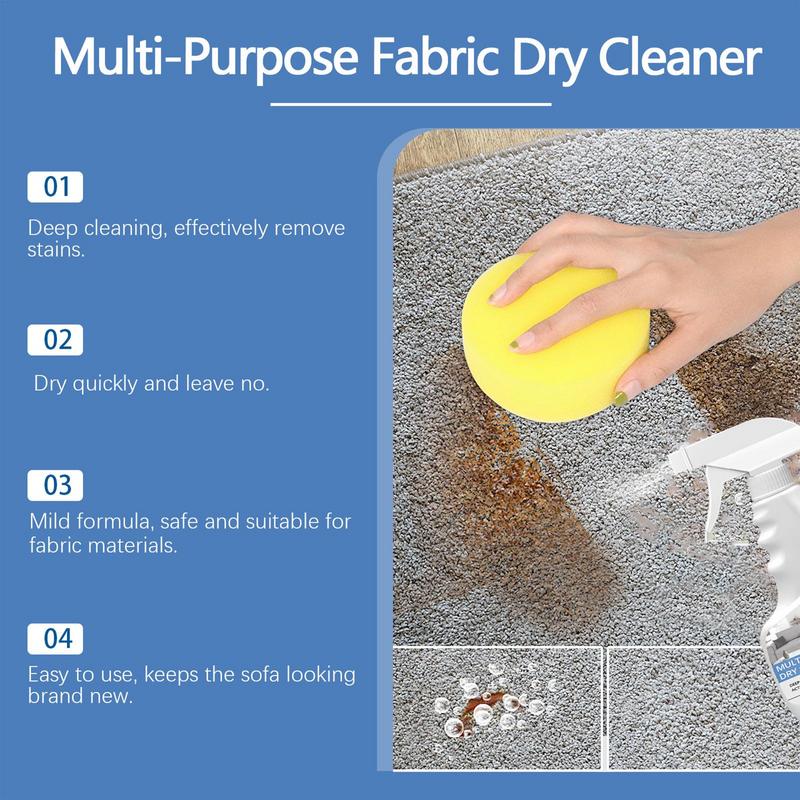 Fabric Dry Cleaner 120ml Stain Remover Multipurpose Cleaner Dry Cleaning Fabric Spray For Sofas Clothing Carpets