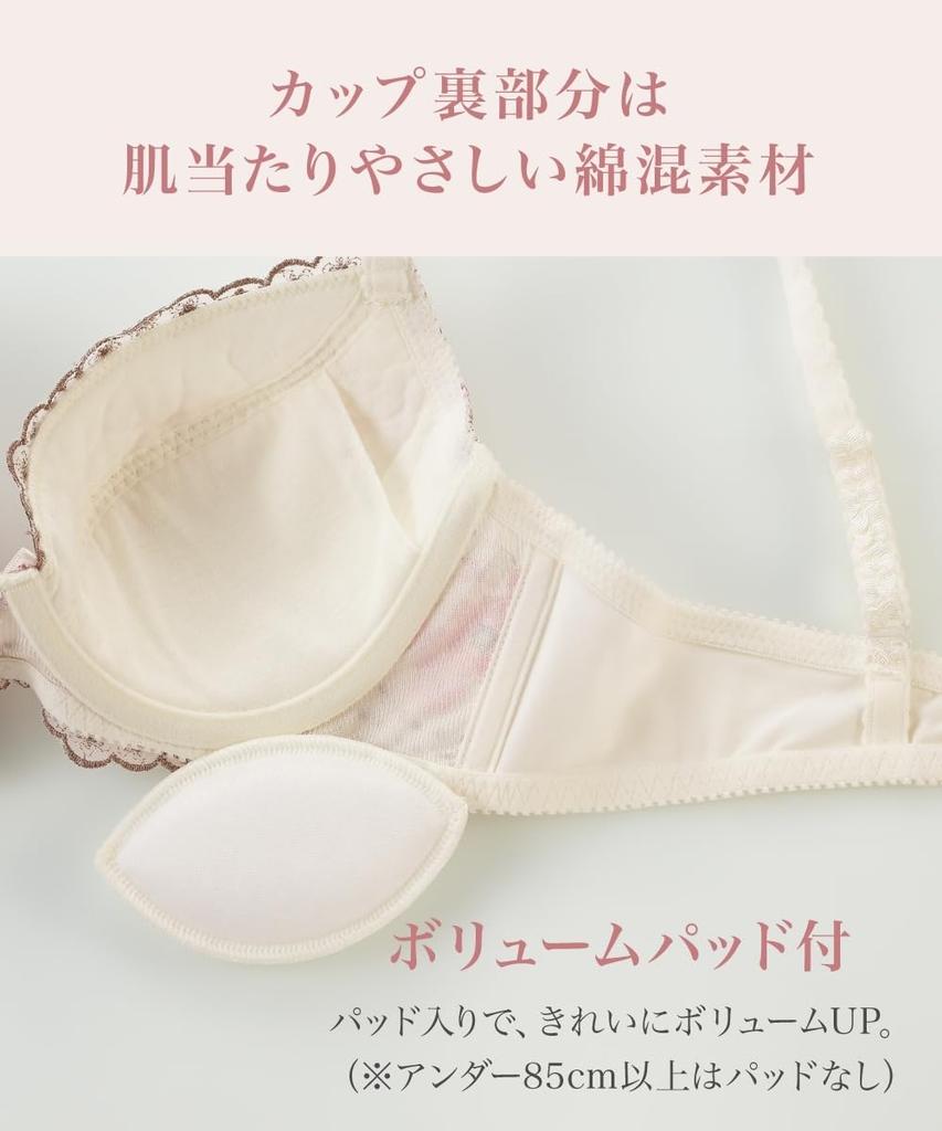 Inner Set Flower Bra and Shorts Set Bouquet Soft Mint [Nissen] (Flower Pattern) (Triumph) E80/L